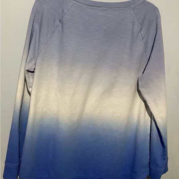T by Talbots Ombré blue crew neck Sweatshirt size L - Picture 3 of 5